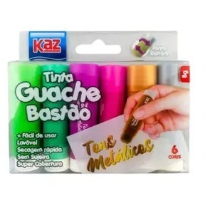 GUACHE BASTAO 6 CORES METALICAS